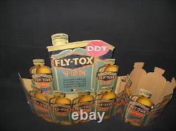FLY TOX, présentoir, publicité carton ancienne de vitrine, fly-tox, flytox DDT