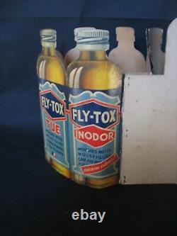 FLY TOX, présentoir, publicité carton ancienne de vitrine, fly-tox, flytox DDT
