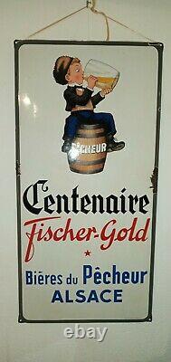Fischer-gold/pecheur // Centenaire /// Plaque Emaillee