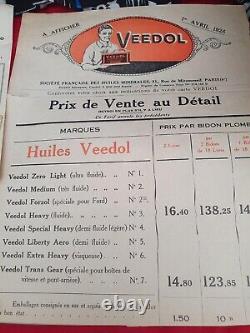 Garage Vintage Exceptionnel mallette de représentant HUILE VEEDOL 1926 avec