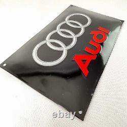 Grand Audi Logo Plaque en Émail Plaque de Publicité Émail Signer 40 X 25 CM