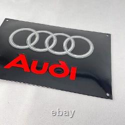Grand Audi Logo Plaque en Émail Plaque de Publicité Émail Signer 40 X 25 CM