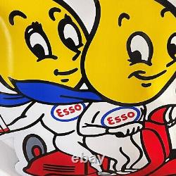 Grand Esso Plaque en Email 2 Gouttes Enfants Sur Vespa Émail Signer 53 X 43 CM
