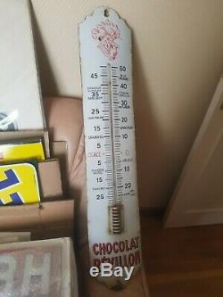 Grande Plaque Emaillee Thermometre Chocolat Revillon Dessin De Tete De Coq