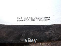 Grande plaque emaillée double faces CALTEX (huile, bidon, bibendum)