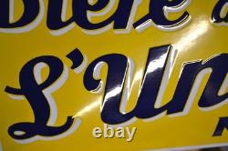 Grande plaque émaillée BIERE de l'UNION METZ enamel sign emailschild
