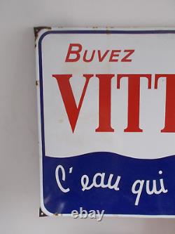 Grande plaque émaillée BUVEZ VITTELLOISE 1958 123 cm sur 60 cm