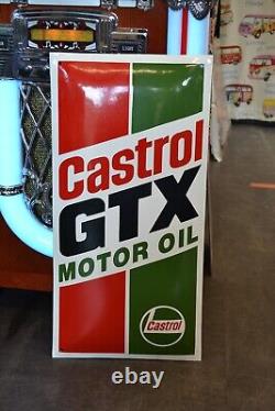 Grande plaque émaillée CASTROL GTX huile automobile emailschild 60 cm