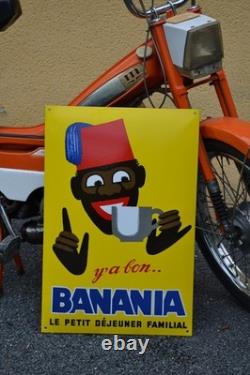 Grande plaque émaillée CHOCOLAT BANANIA alimentaire