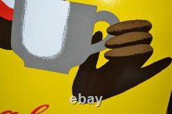 Grande plaque émaillée CHOCOLAT BANANIA alimentaire