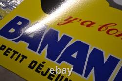 Grande plaque émaillée CHOCOLAT BANANIA alimentaire