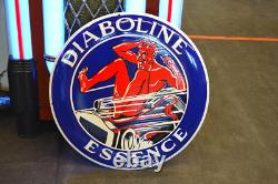 Grande plaque émaillée DIABOLINE essence enamel sign emailschild