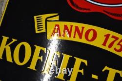 Grande plaque émaillée DOUWE EGBERTS 1753 café thé épicerie emailschilder