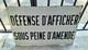 Grande plaque émaillée D'utilité Défense D'afficher 60x40cm