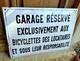 Grande plaque émaillée D'utilité bombée Garage Bicyclettes 50x35cm