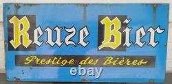 Grande plaque émaillée Enamel rare bière Reuze Bier double face