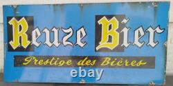 Grande plaque émaillée Enamel rare bière Reuze Bier double face