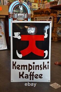 Grande plaque émaillée KEMPINSKI café alimentaire emailschild enamel sign
