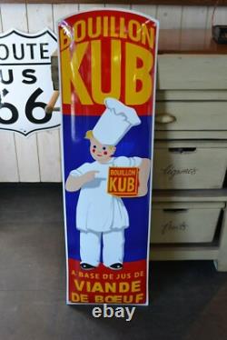 Grande plaque émaillée KUB bouillon 1 mètre enamel sign emailschild