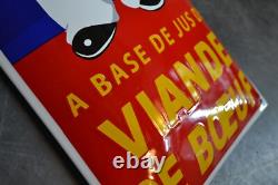 Grande plaque émaillée KUB bouillon 1 mètre enamel sign emailschild