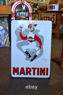 Grande plaque émaillée MARTINI jockey boissons alcoolisée emailschild