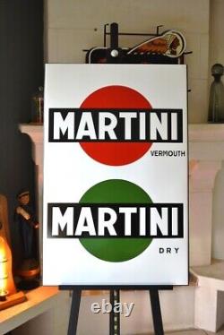 Grande plaque émaillée MARTINI vermouth dry - 1 mètre - enamel sign