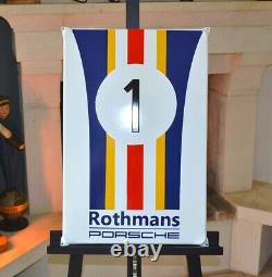 Grande plaque émaillée PORSCHE ROTHMANS enamel sign emailschild