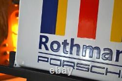 Grande plaque émaillée PORSCHE ROTHMANS enamel sign emailschild