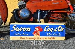 Grande plaque émaillée SAVON COQ D'OR pour la toilette et le ménage extra doux