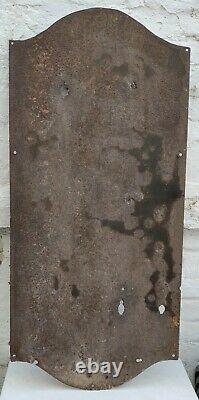 Grande plaque émaillée ancienne Maggi KUB 1907 bombée 110 cm x 50 cm WW1