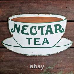 Grande plaque émaillée publicitaire Nectar Tea