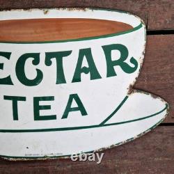 Grande plaque émaillée publicitaire Nectar Tea