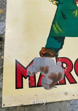 Grande tôle pub ancienne Les Vins Margnat, signée Bellenger, Imp. Sirven