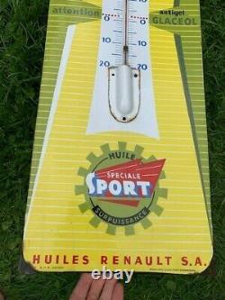 HUILE RENAULT Spéciale Sport Thermomètre émaillé plat oreille plaque automobile