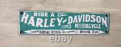 Harley Davidson Plaque Emaillee Originale Americaine Ancienne 50-60