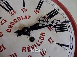 Horloge Chocolat Revillon En Tôle État Exceptionnel! Années 30