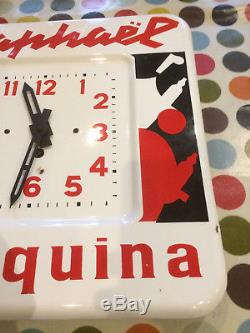 Horloge Plaque Emaillee ST RAPHAEL QUINQUINA avec clé bistrot pub