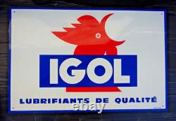 Huile IGOL Coq Automobile Garage Tôle ancienne état top