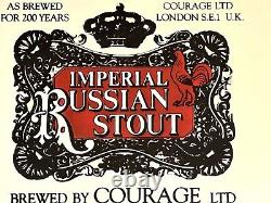 Imperial Russian Stout Bière Courage Ltd 1970'S Miroir Publicitaire 54x39cm