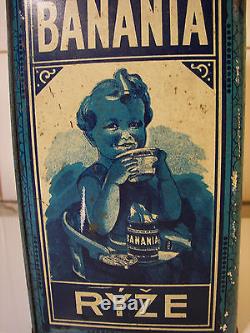 Incroyable! Boîte BANANIA Tchèque 1930s Ad Cocoa Tin Kakao Blechdose