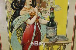 Introuvable tôle lithographiée vin cocaïné LIMOUSIN art nouveau no MUCHA