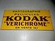 KODAK VERICHROME TRES GRANDE PLAQUE EMAILLEE ANCIENNE 153x75cm vers 1960