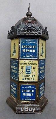 Kiosque distributeur tablettes CHOCOLAT MENIER 1893 boite no plaque émaillée