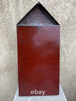 LE PAYSAN, Ancien Présentoir a graines semences en tôle SERIGRAPHIE