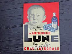 LUNE Vermifuge Enfants Phamacie Superbe tôle ancienne Déco