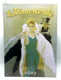 La Rinascente M. Dudovich Enseigne Publicitaire En Fer Blanc 34x24