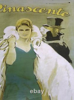 La Rinascente M. Dudovich Enseigne Publicitaire En Fer Blanc 34x24