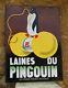 Laines Du Pingouin. Plaque Emaillee Double Face. 45 X 61 Cm. Will Lacroix