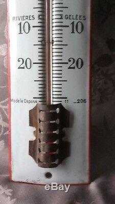 Le Mandarin Plaque Émaillée Thermomètre Authentique Années 20 Très Bon État