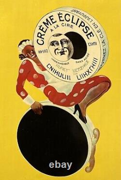 Leonetto Cappiello Superbe tôle lithographiée La Crème Éclipse 1937 / Cirage